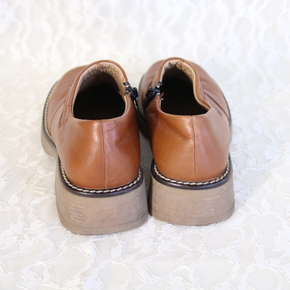 Donated destroyed Leather Moto Zip Shoes sz 38 - Picture 3 of 6